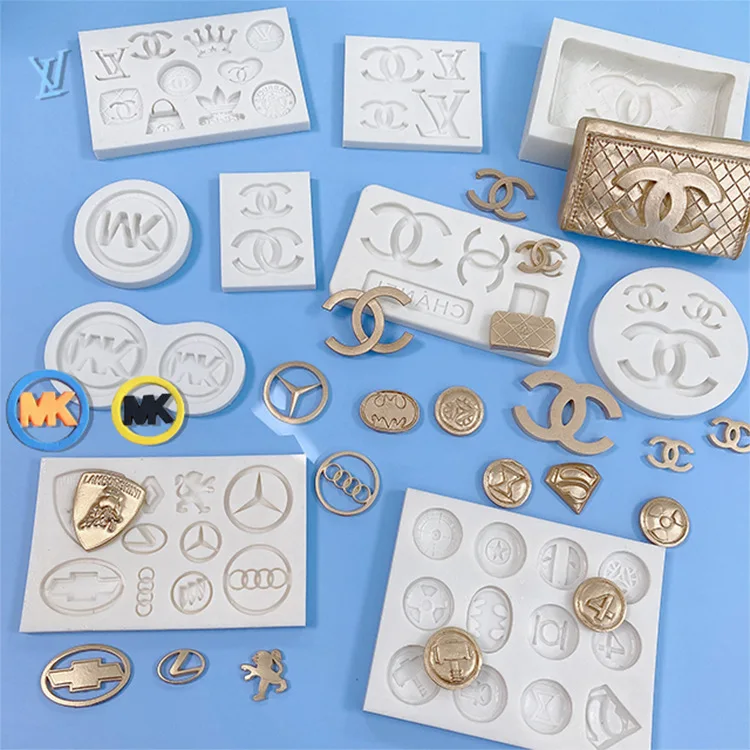 

Factory Customize Diy Brand Logo Cake Baking Accessories Epoxy Silicone Resin Mold Set, As picture