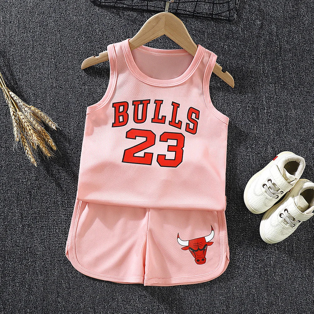 

wholesale children's basketball clothing 2021 summer sports suit jersey ball clothing boys and girls two-piece suit, 8 colors