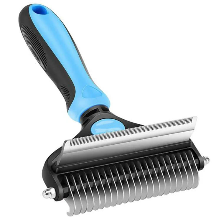 

Comfortable 2 in 1 Deshedding Tool Pet Grooming Brush for Dogs and Cats