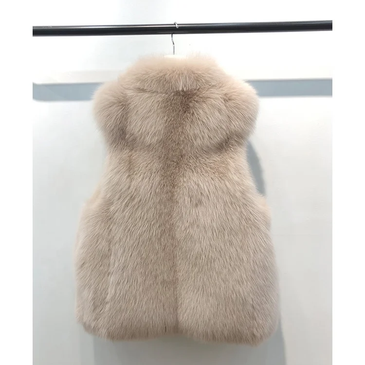 
Luxury Fox Fur Vest Coats For Ladies Real Thick Fox Fur Long Vest Women 