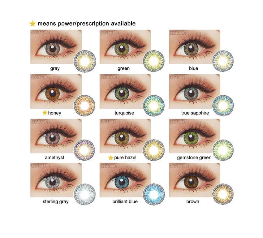 

fresh looking 3 tone color contact lens soft yearly eye cosmetic wholesale china cheap color contact lenses