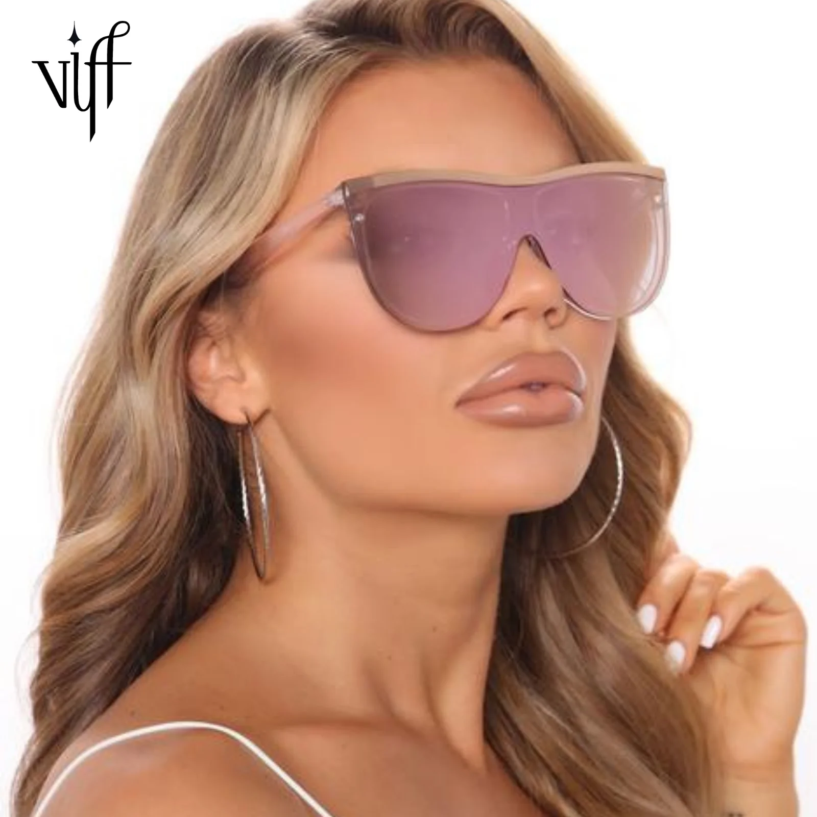 

VIFF Luxury Pink Glasses UV400 Sunglasses HP20414 Vintage Oversized Women Sunglasses Windproof Glasses, Multi