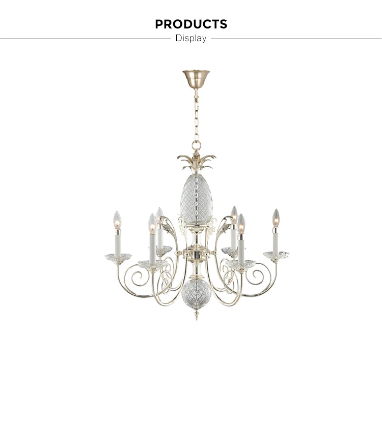6-Light brass chandelier lighting