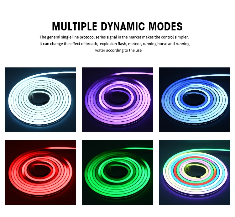 Waterproof Multi Color Changing LED neon Strip DC 5V soft and Flexible RGB LED NEON LIGHT Strip
