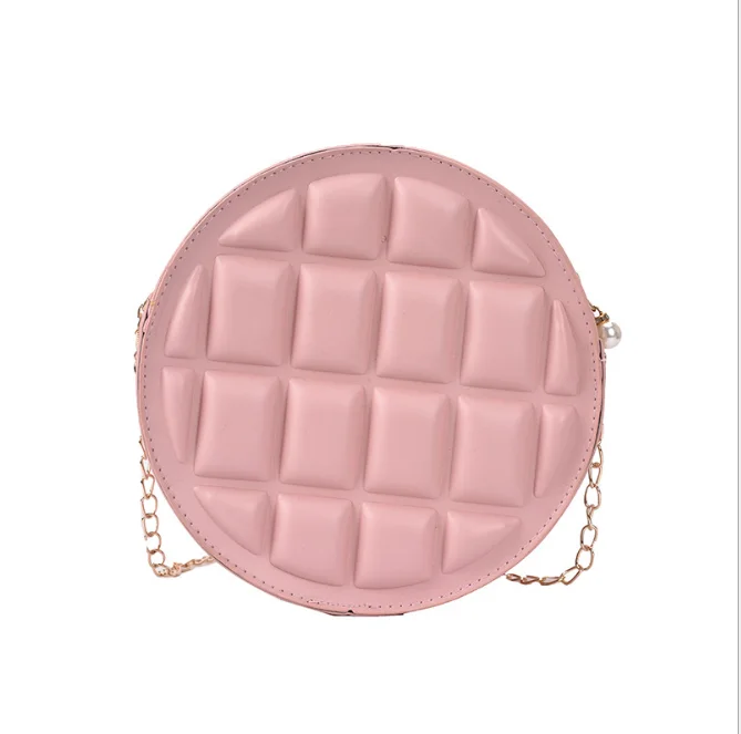 

2021 new round bag indentation single shoulder bag women's texture chain messenger bag, Customized color