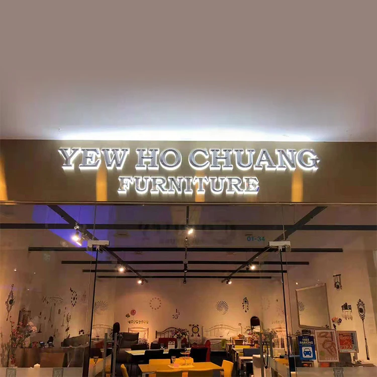 
Fine backlit word stainless steel back light word custom door signboard billboard image wall crystal led acryl back light word 