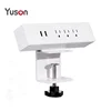 Yuson 2020 New US Standard Clamp On Conference Table Multimedia Power Socket For Office Desk Without Cut-out Hole