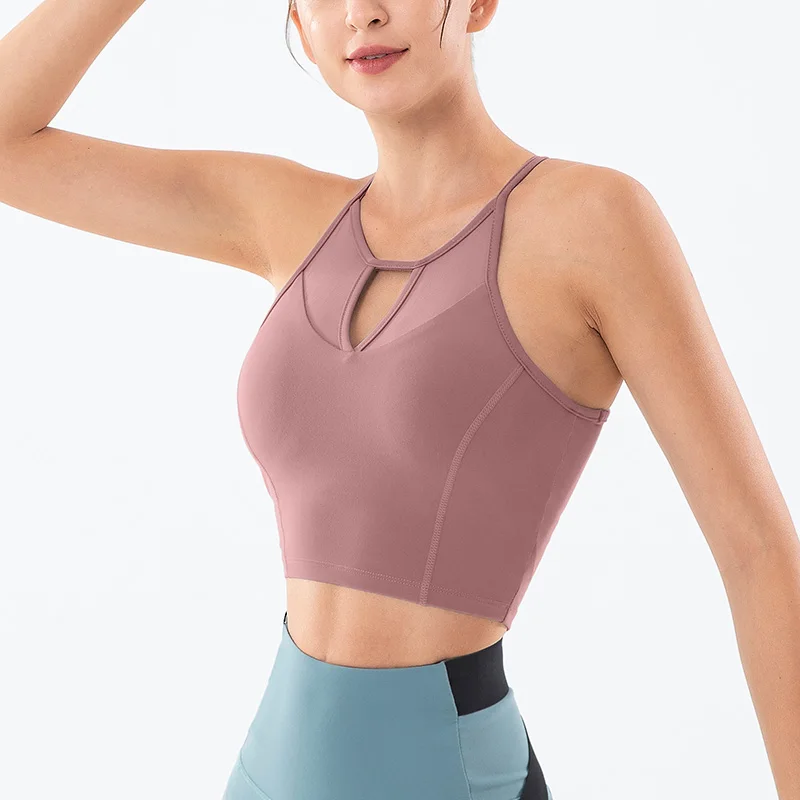 

Women's fitness bra Gym Sexy Stretch Wireless Cross Back Padded Yoga Fashion Sports Bra