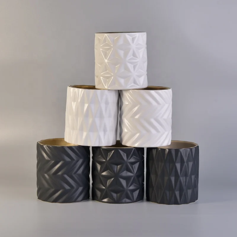 Geo cut plating candle holder votive ceramic candle jars wedding centerpiece wholesale