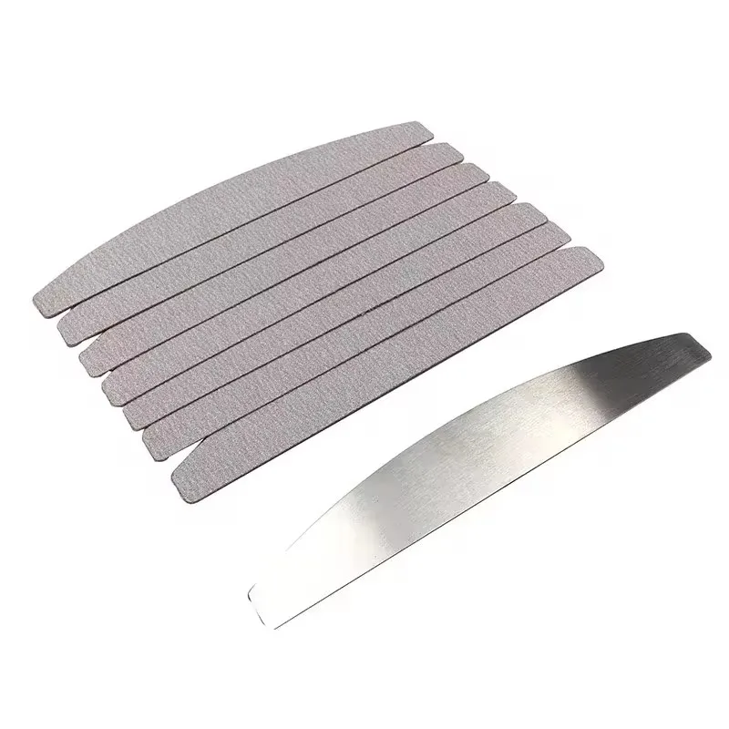 Halfmoon Shape Metal Base Professional Nail File Permanent Metal Scraps for Disposable Pads