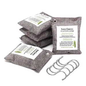 Custom  all natural air purifying bamboo charcoal odor bag Odor Eliminator Bags 200 Grams  for Home air fresher