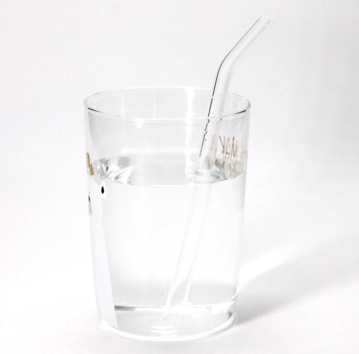 

Straight And Bent Food Grade Reusable Drinking Borosilicate Glass Straw, Transport color or customize color