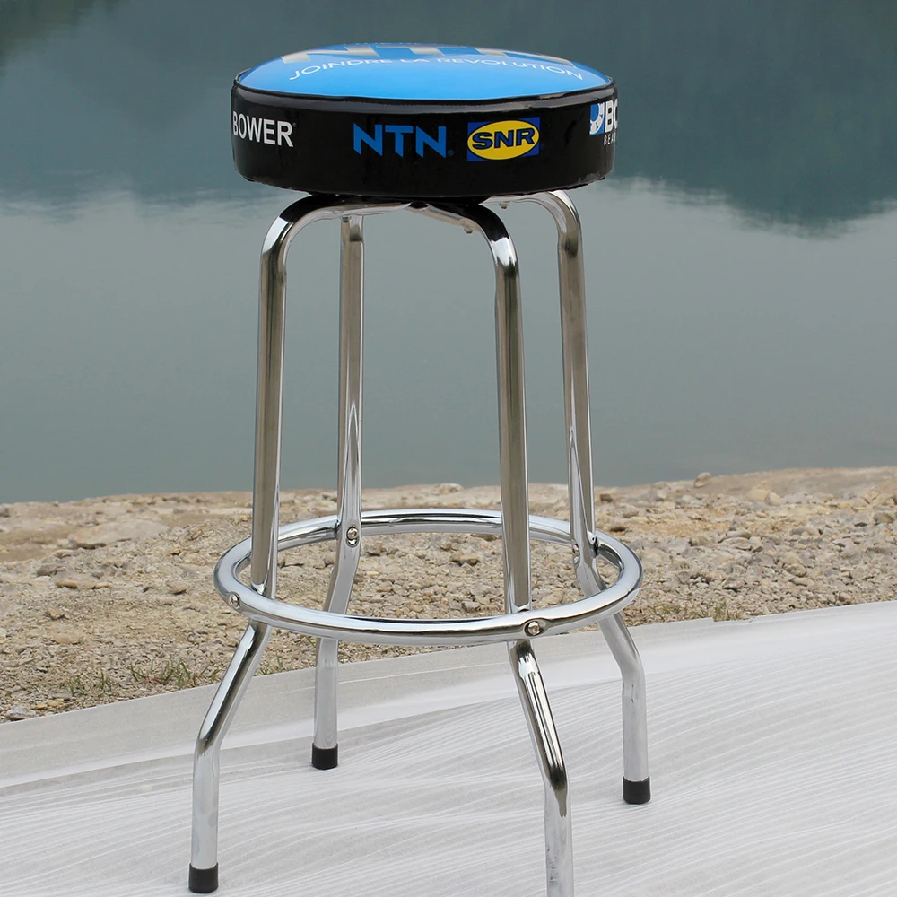 Swivel Bar Stool Padded Seat With Chrome Plated Legs