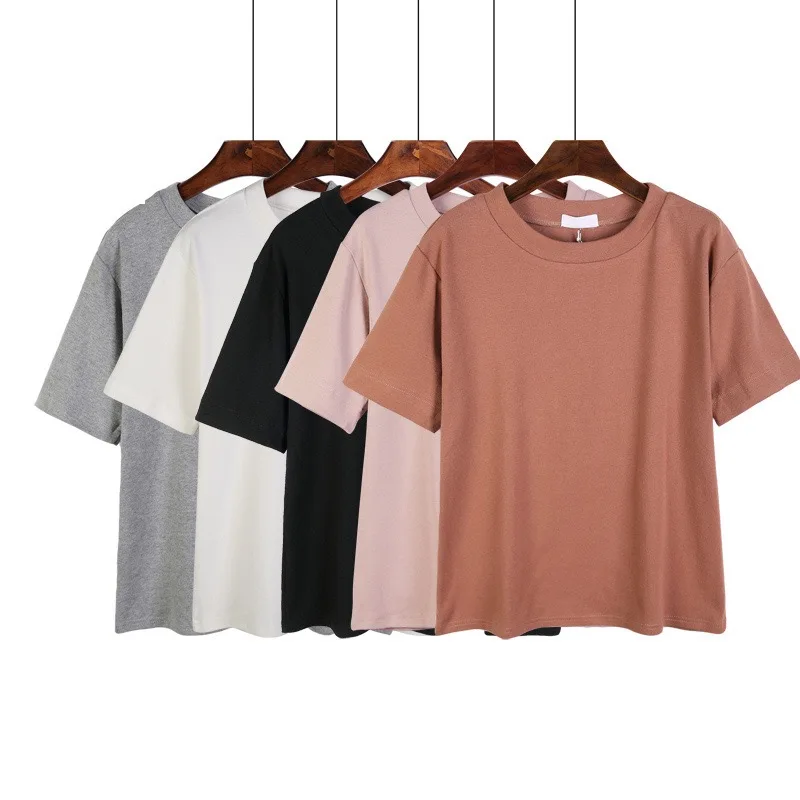 

Costume Wholesale Fabric 100% Cotton Plain For Printing Crop Top Women'S Round-Neck T-Shirts