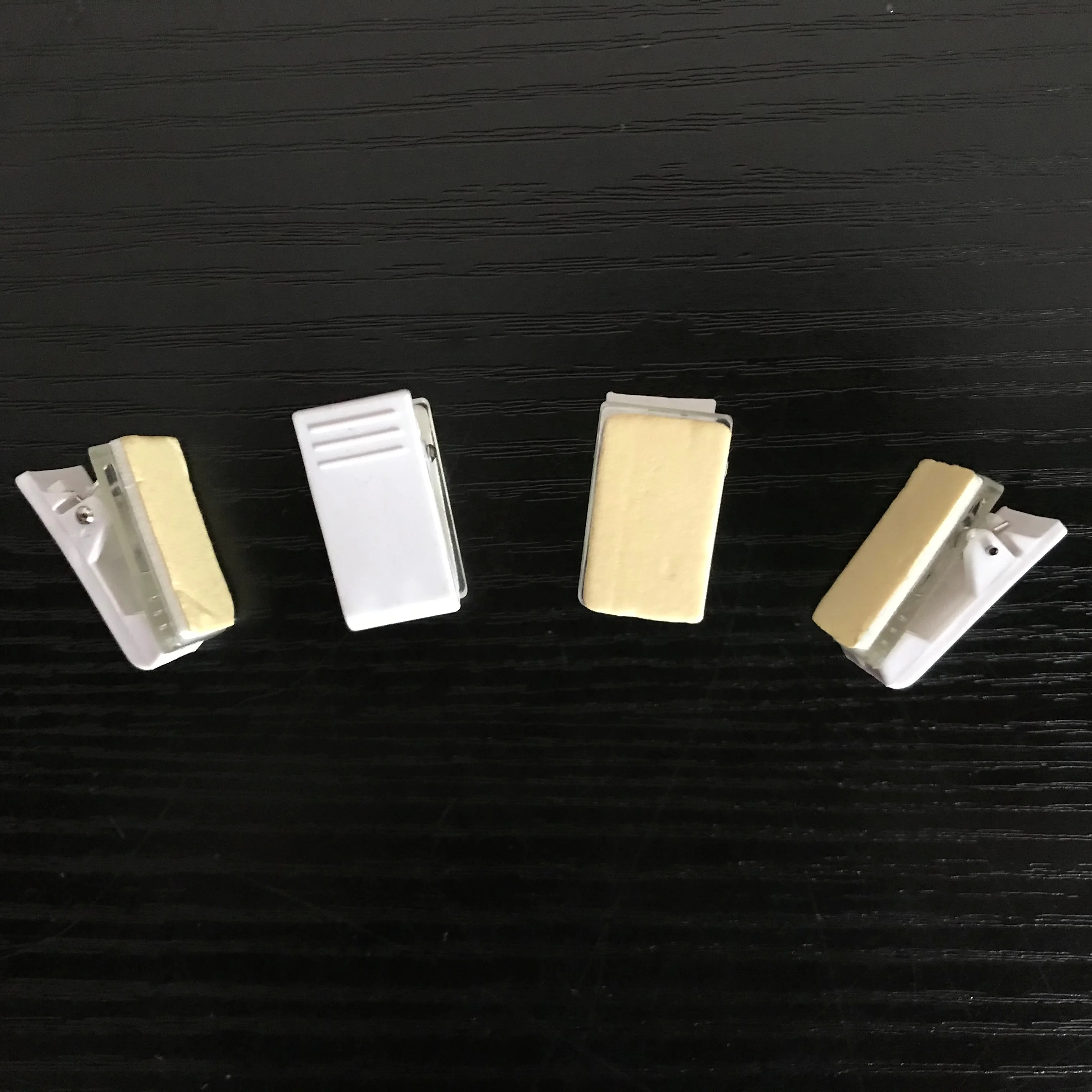 
manufacture cheap wholesale office white plastic clip with adhesive for ID card 