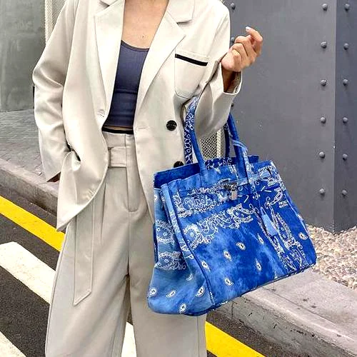 

2021 Luxury Handbags For Women Bandana Hand Bags Ladies Fashion Design Big Handbags Beach Travel Purse Leather Laptop Bags