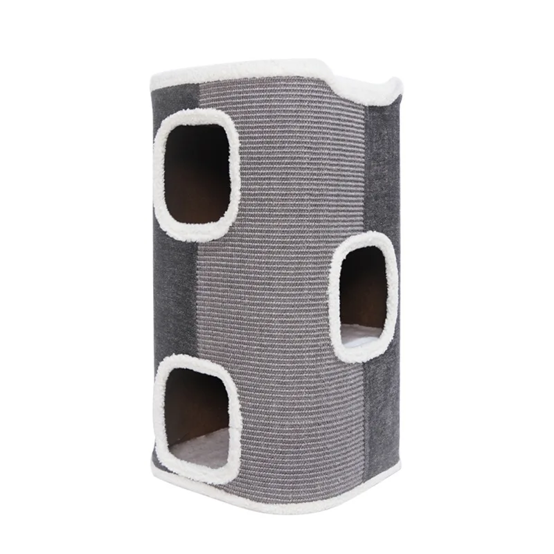 

High Quality Pet House Tree Hole Cat Cages Large Cat Tree Cat Condo Tree With Scratching Surface, As picture