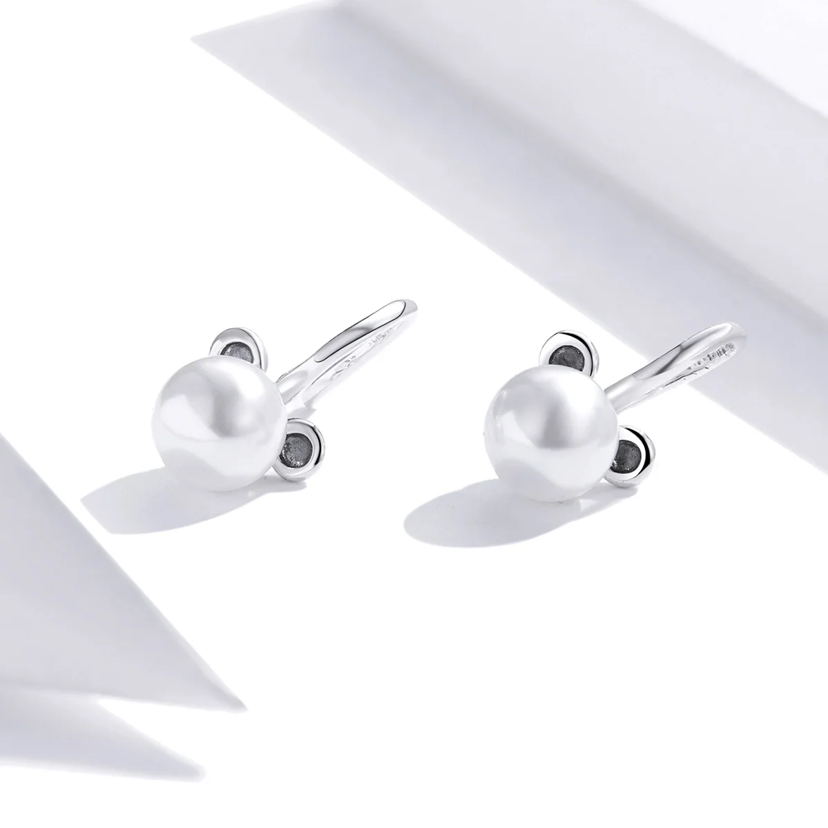 

High Quality Genuine Accessories Women 925 Sterling Silver Cute Bear Pearl Stud Earring Women