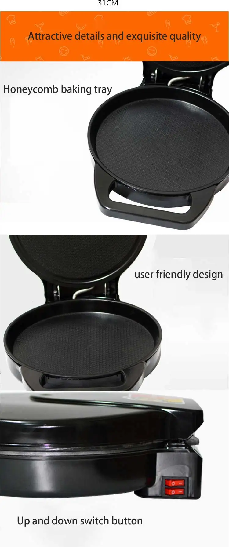 Double sided electric pancake machine non stick pot full automatic pancake machine special offer