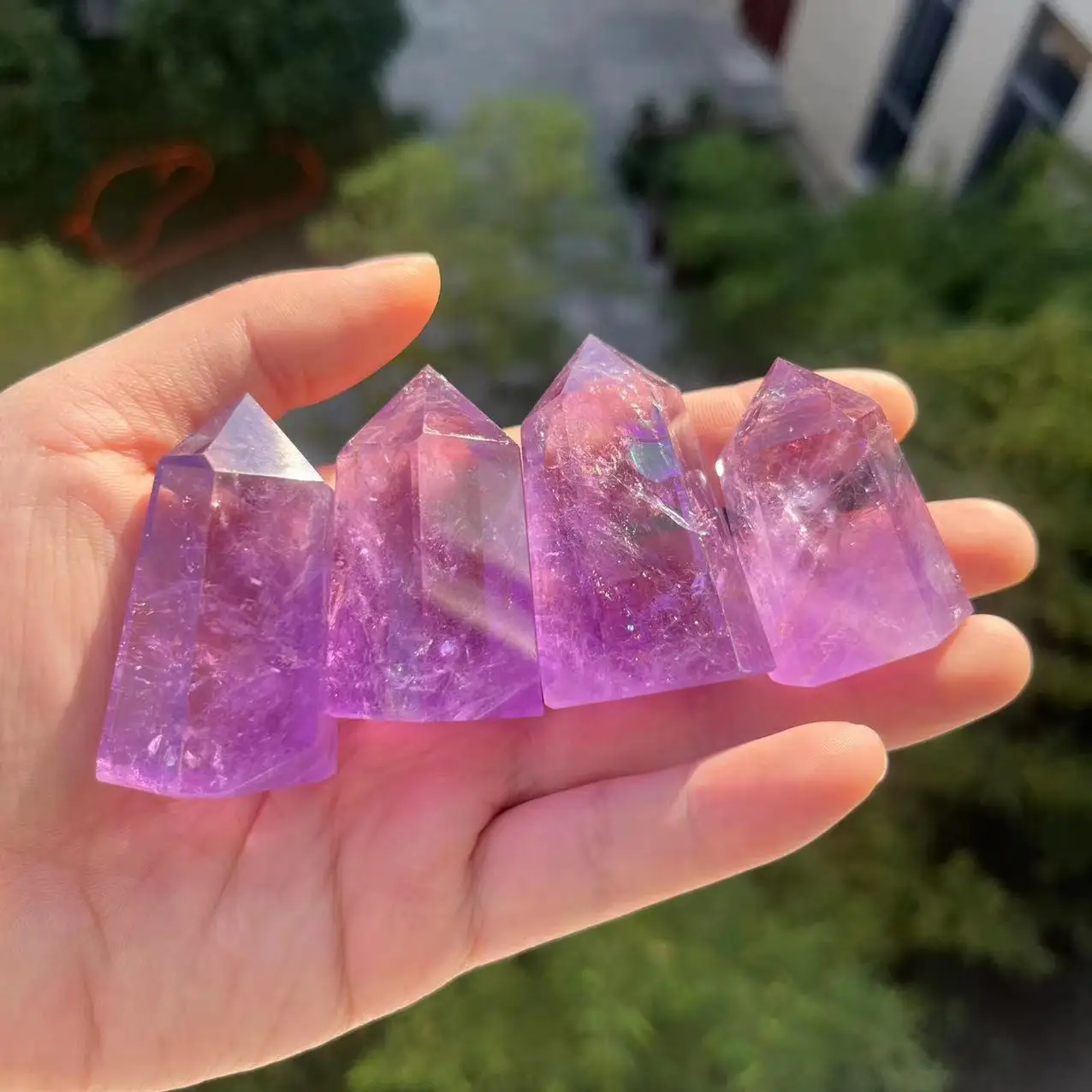 

Wholesale natural gemstone crystals Tower healing stones amethyst points for fengshui