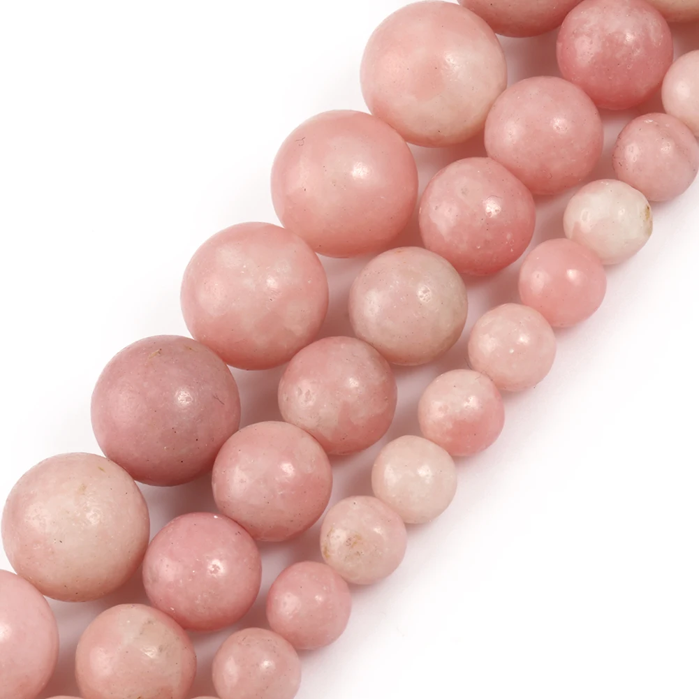 

Wholesale Smooth 6/8/10mm Round Pink Opal Stone Loose Beads For Jewelry Making DIY Bracelet