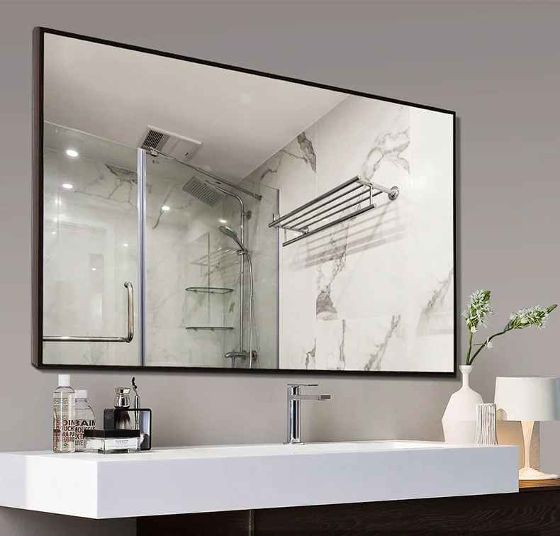 Rectangular Elegant Decorative Gold Bathroom Framed Wall Mirror In Chrome Buy Gold Bathroom