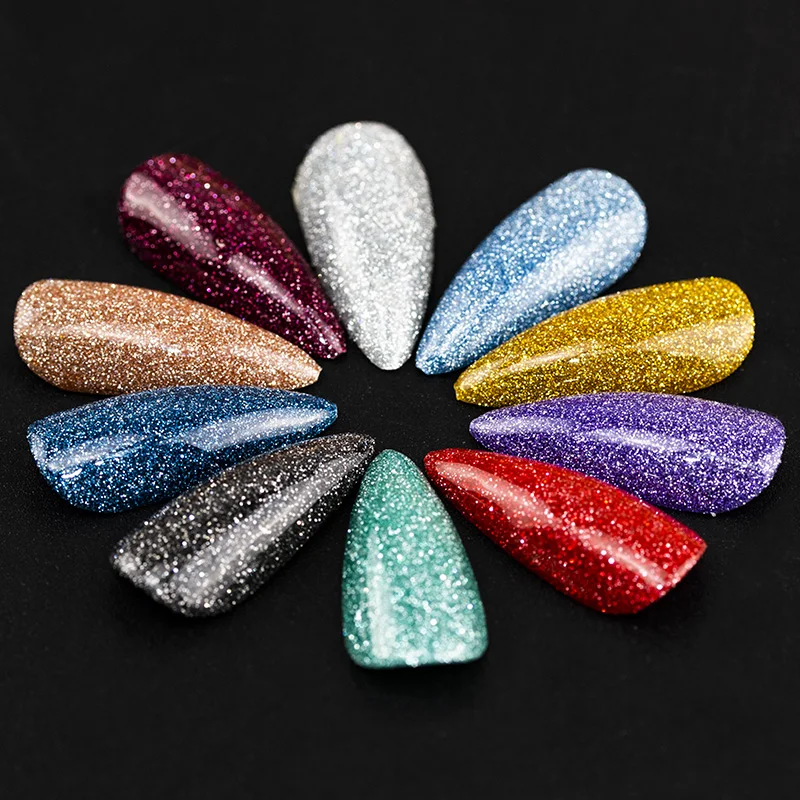 

Factory Oem Custom Logo professional 60 colors Soak Off Uv Glitter Gel Polish Nail Painting party bling bling Nail Gel kit, According to color chart