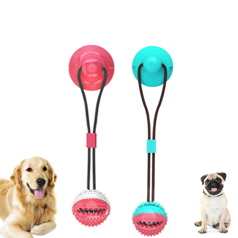 

Durable Suction Cup Pet Toys Dogs Molar Teeth Cleaning Interactive Chew Toy Leaking Food Ball