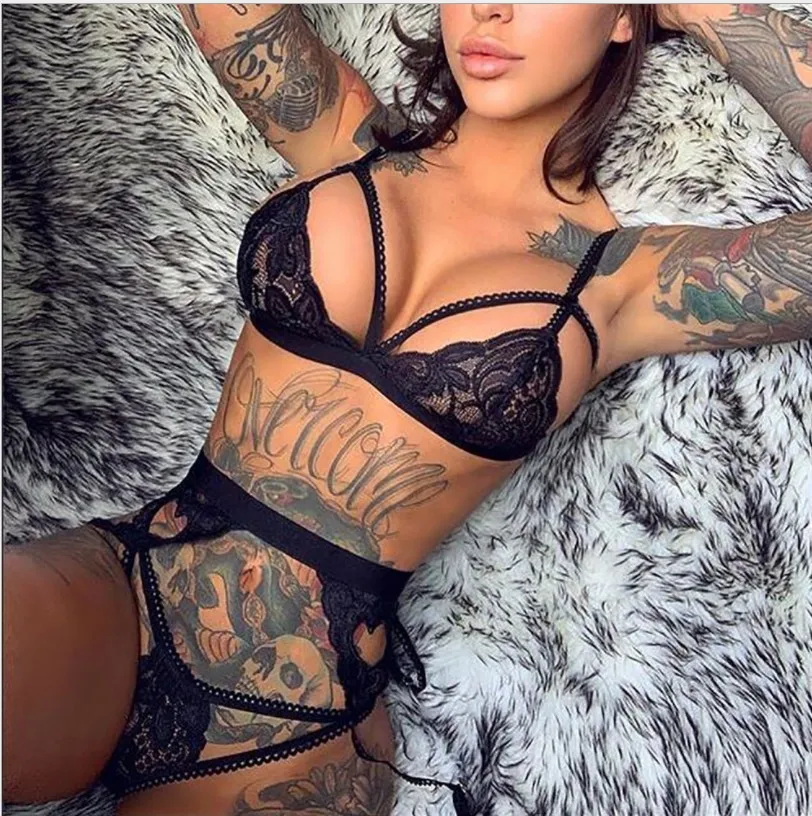 

2021 wholesale lace hot transparent lingerie set women sexy lingerie underwear, Photo