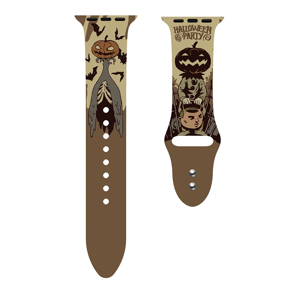 

Christmas Silicone Rubber Sport Watch Band Strap For Apple Watch Band Series 6 7 For Iwatch Band Strap