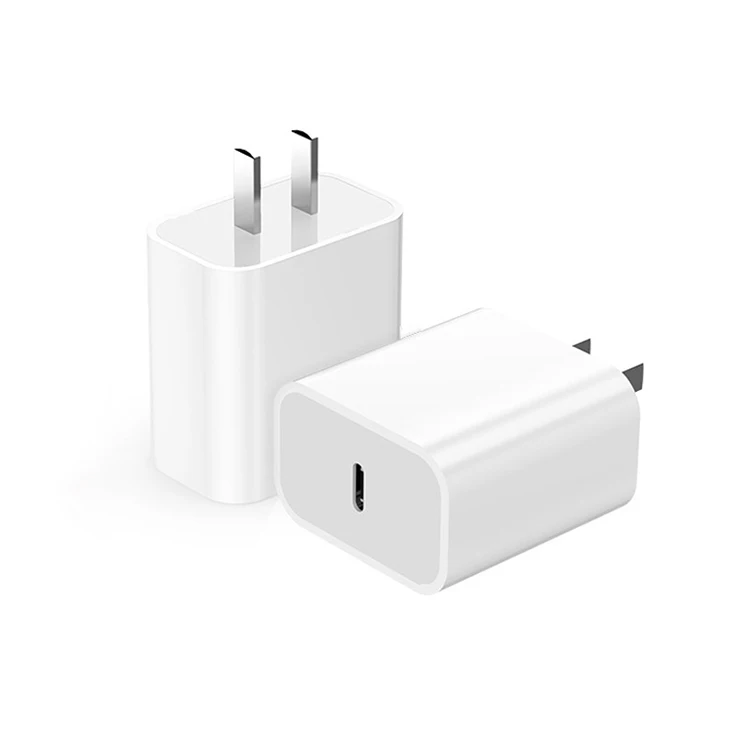 

Portable 20W PD Fast Charge USB C Power Adapter Wall Mobile Phone Charger For iPhone 12, White