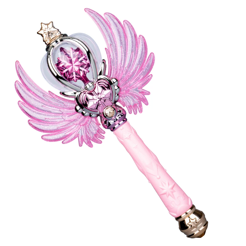 

Girl's dress up & pretend play Sound and Light Music Magic stick Wand with wing beautiful angel light up toys