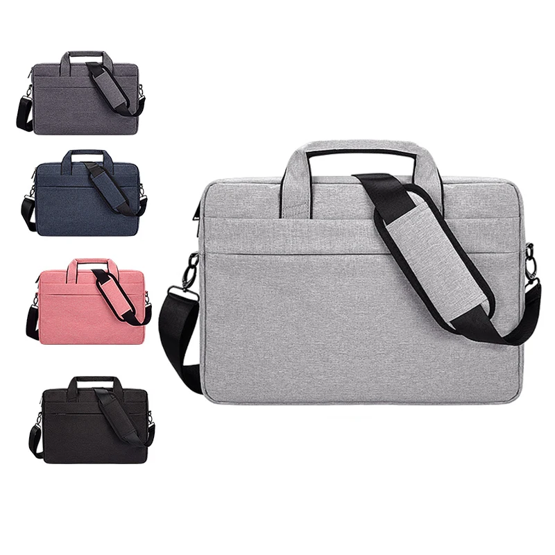 

OMASKA Custom Logo Waterproof Travel Men Polyester Computer Bag 15.6 Business Laptop Bag, Black, gray, dark gray, pink, navy blue