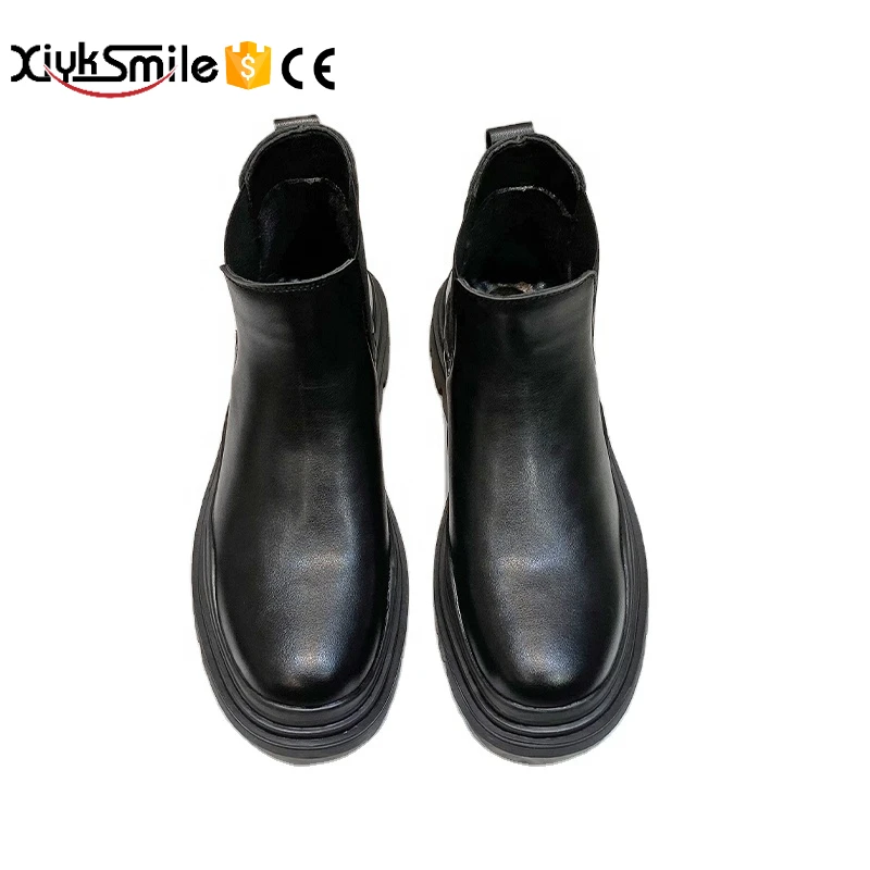 

Chelsea short boots men's winter British style high-top leather shoes thick-soled spring and autumn boys' Martin boots