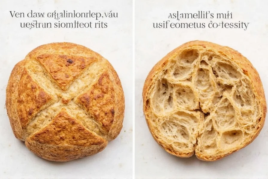 Side-by-side comparison of properly proofed versus underproofed sourdough cinnamon focaccia showing crumb structure differences