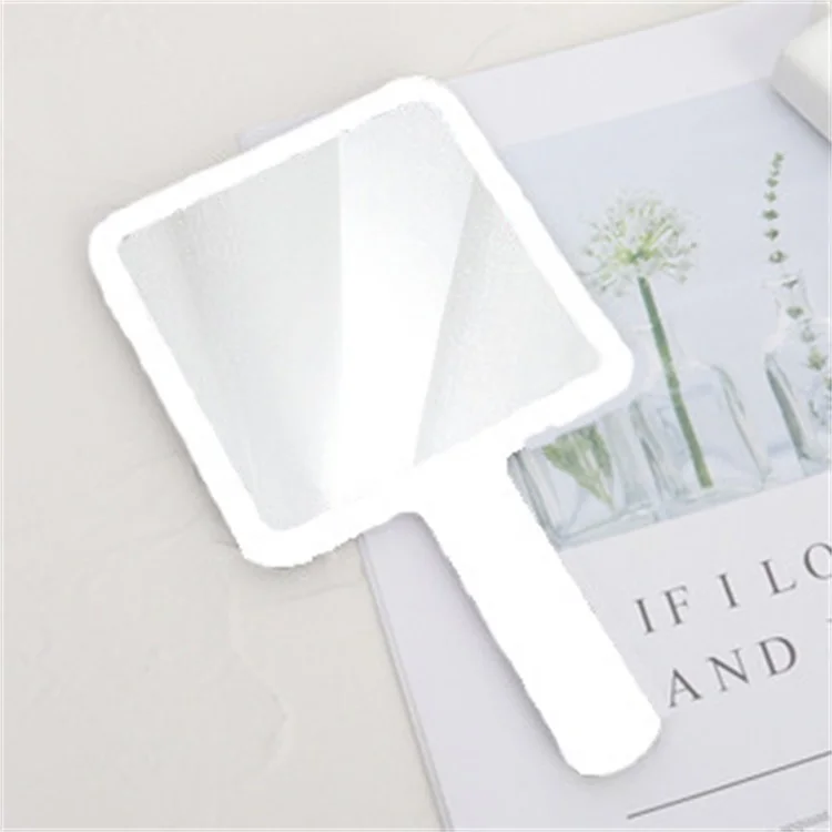 

Factory Cheap Price Single Square Custom Mirror Logo For Makeup Square Hand