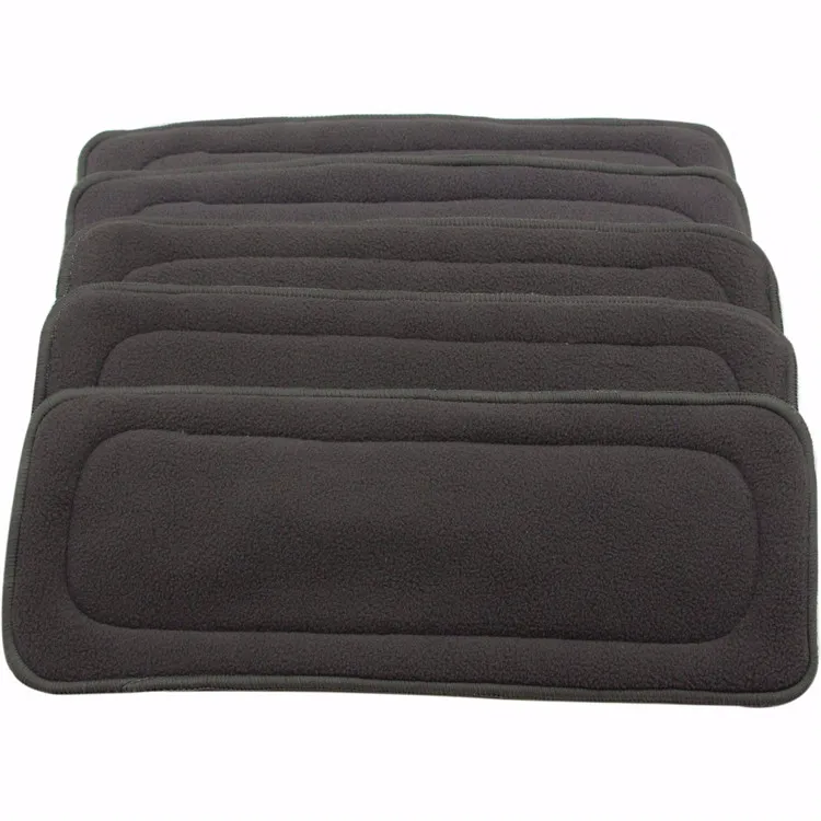

Best selling 5-layer washable Bamboo Charcoal Baby cloth diaper insert, Dark grey