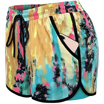 

Women's 2 in 1 running exercise Yoga shorts with pockets