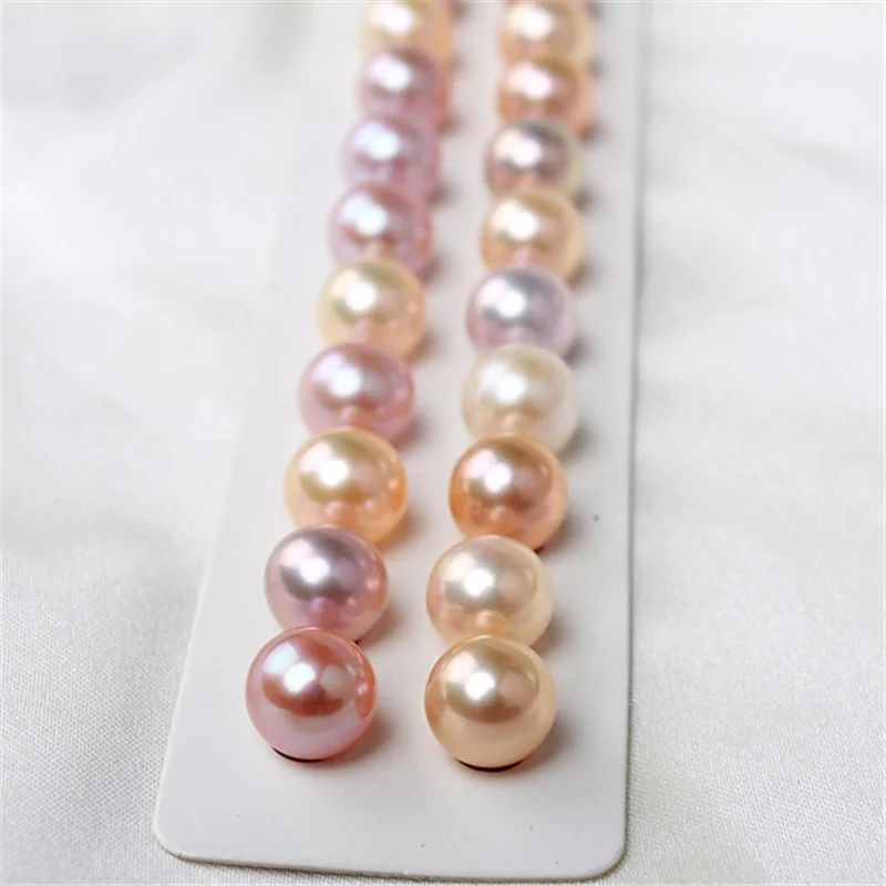 

3A high quality half hole natural loose pearl 3mm-11 mm round shape white/pink/purple high quality freshwater pearl for Earrings
