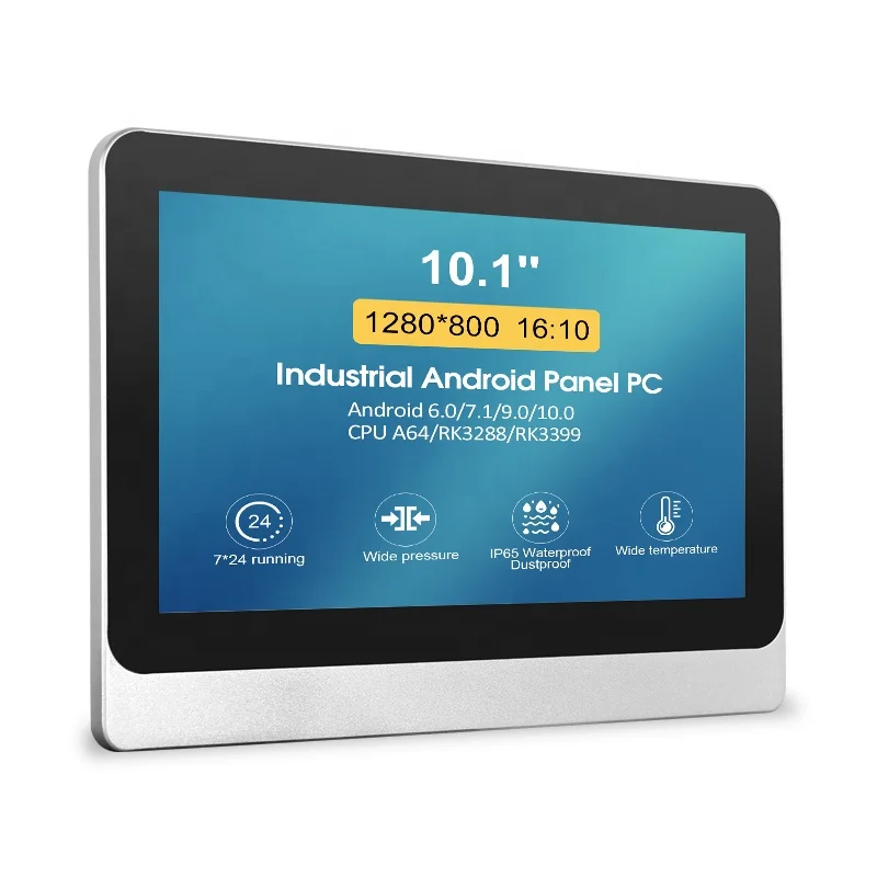 

RJ45 Ethernet Port RS485 10.1 Inch 10.1inch Industrial Android Touch Screen Computer Panel Pc, Silver or black