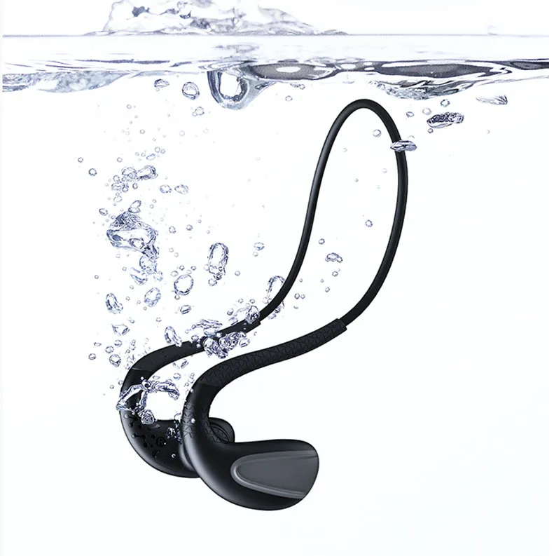 

New Underwater IPX8 Completely Waterproof Wireless Sports Entertainment Swimming Training Teaching Bone Conduction Headphones, Black,white