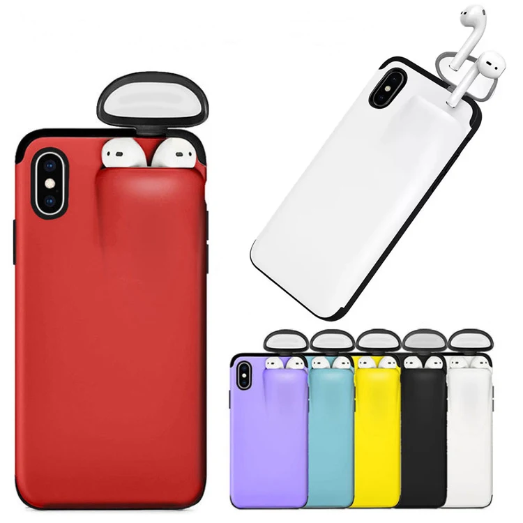 

2021 New design 2 in 1 phone case shockproof protection cover for Iphone and for Airpods case, Multiple colors