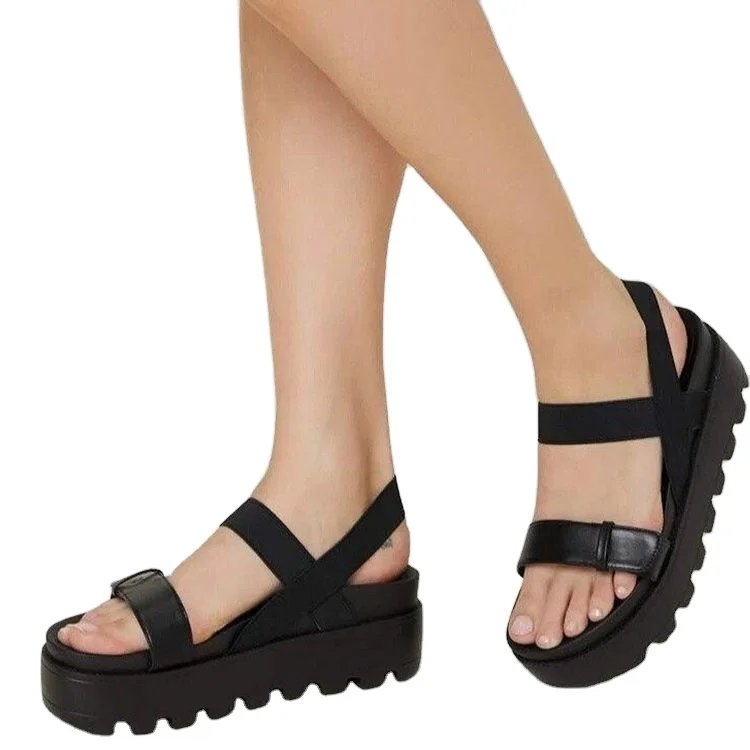 

Fashion women's shoes new arrival women sandals stretchy strap hook and loop platform shoes, Picture
