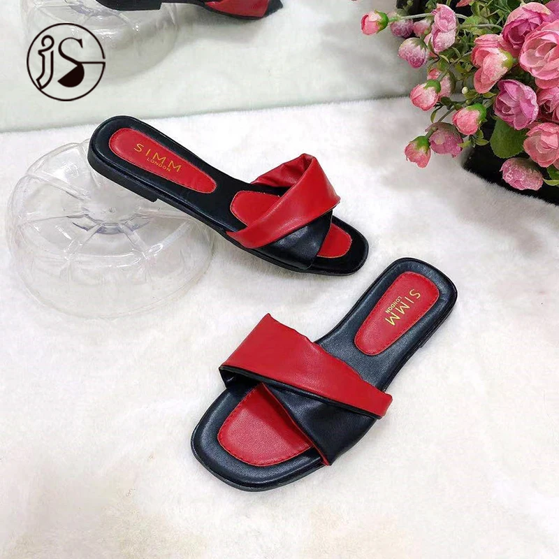 

2021 fashionable styles women slippers sandals women's sandals European and American hot summer flat shoes, Customized color