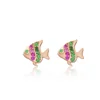 LOZRUNVE Cute 925 Sterling Silver CZ Stone Tiny Fish Stud Earring