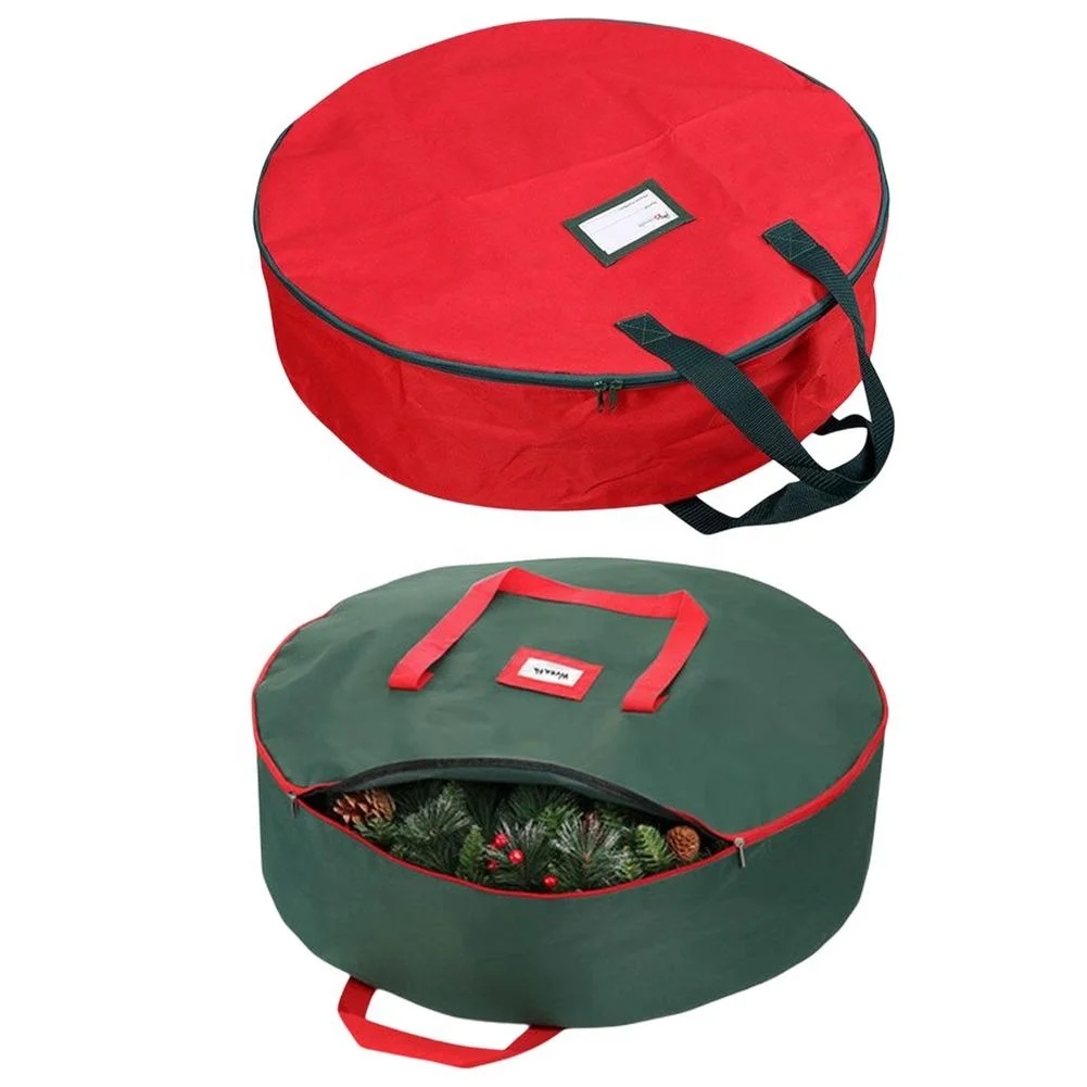 

Foldable Oxford cloth Christmas Tree Bag Xmas Wreath Storage Bag Wreath Bag, Customized color