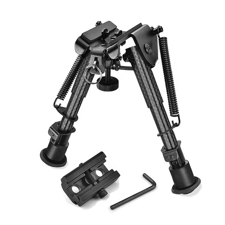 

Tactical Bipod Carbon Fiber 6"-9" inch Adjustable Spring Picatinny Carbon Fiber Rifle Bipod with Adapter for 21mm rail system, Matte black