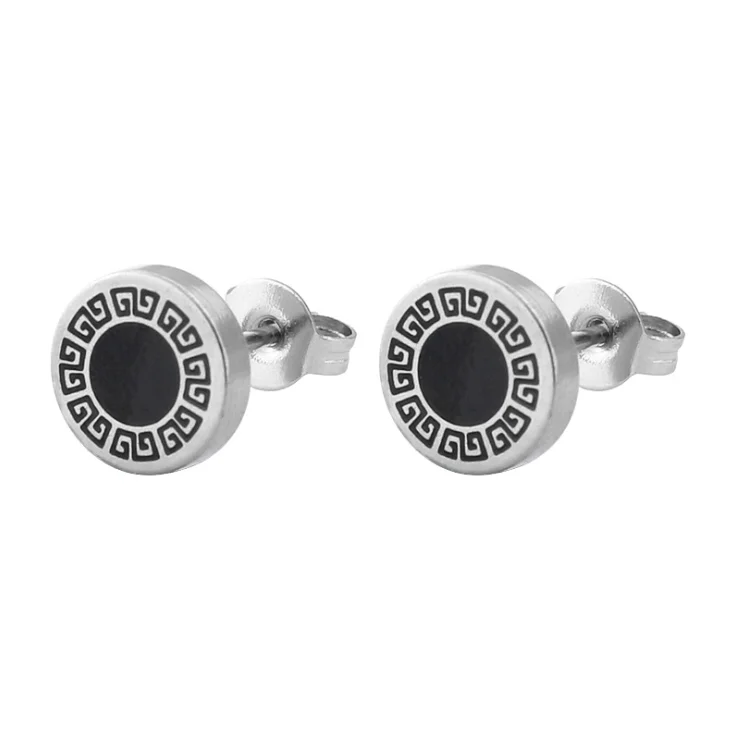 

Fashion Punk Style Ethic Pierced Stainless Steel Silver Body Jewelry Unisex Woman Earrings Man Ear Stud, Rainbow,silver,gold,black
