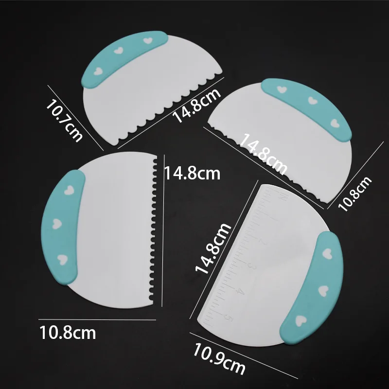 

DIY Baking Tools Four Cream Scrapers Cake Scrapers Tooth Scrapers Bread Cutter Plastic Tools Baking Pastry Accessories Supplies
