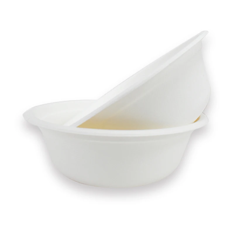 

12oz 14oz Round Paper Bowl Sustainable Camping Portable Tableware Compostable Dessert Bagasse Bowl
